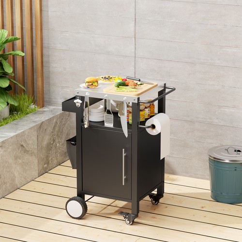 Outdoor grill cart - grill, table